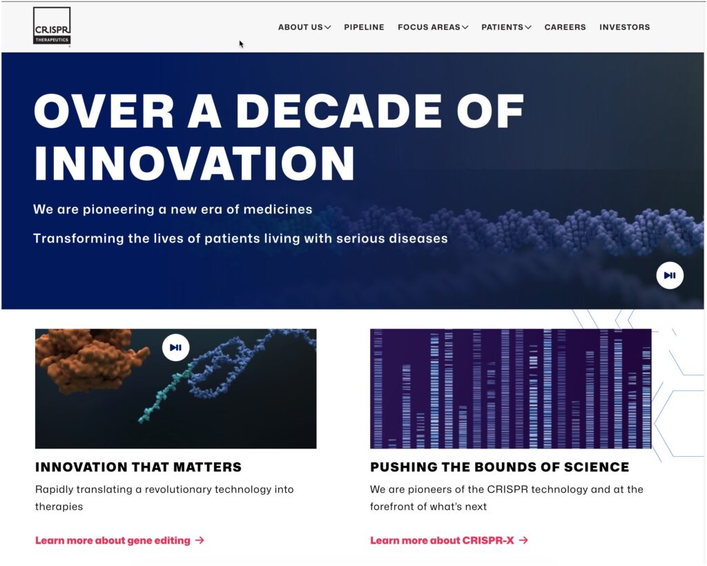 biotech website design examples